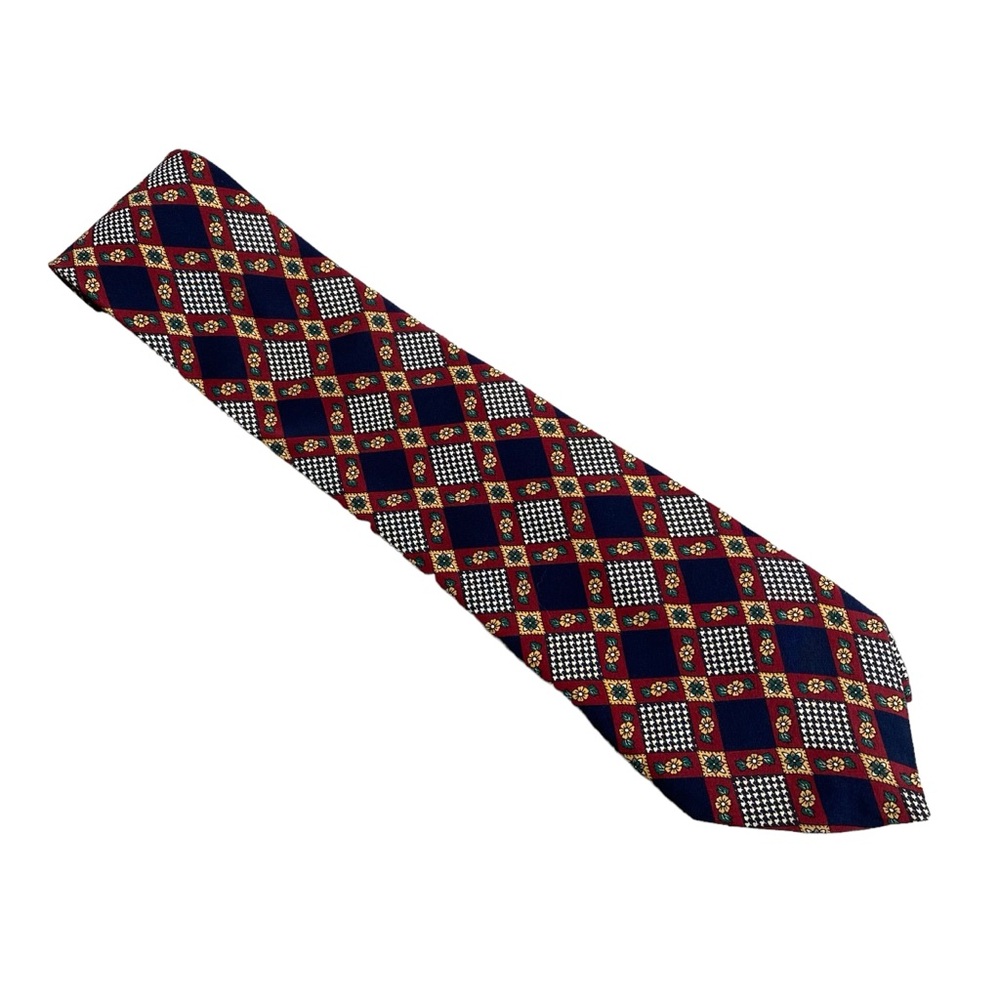 Salvatore Ferragamo Men’s 100% Silk Neck Tie Gray Silver Maroon Flower‎ Formal